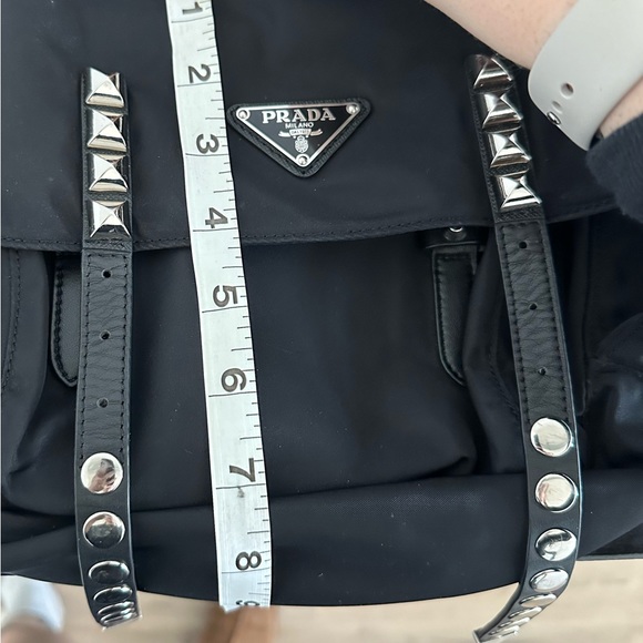 PRADA Tessuto Nylon Vela Studded Shoulder Bag - RARE 🖤⛓️ 100% authentic - Picture 10 of 12